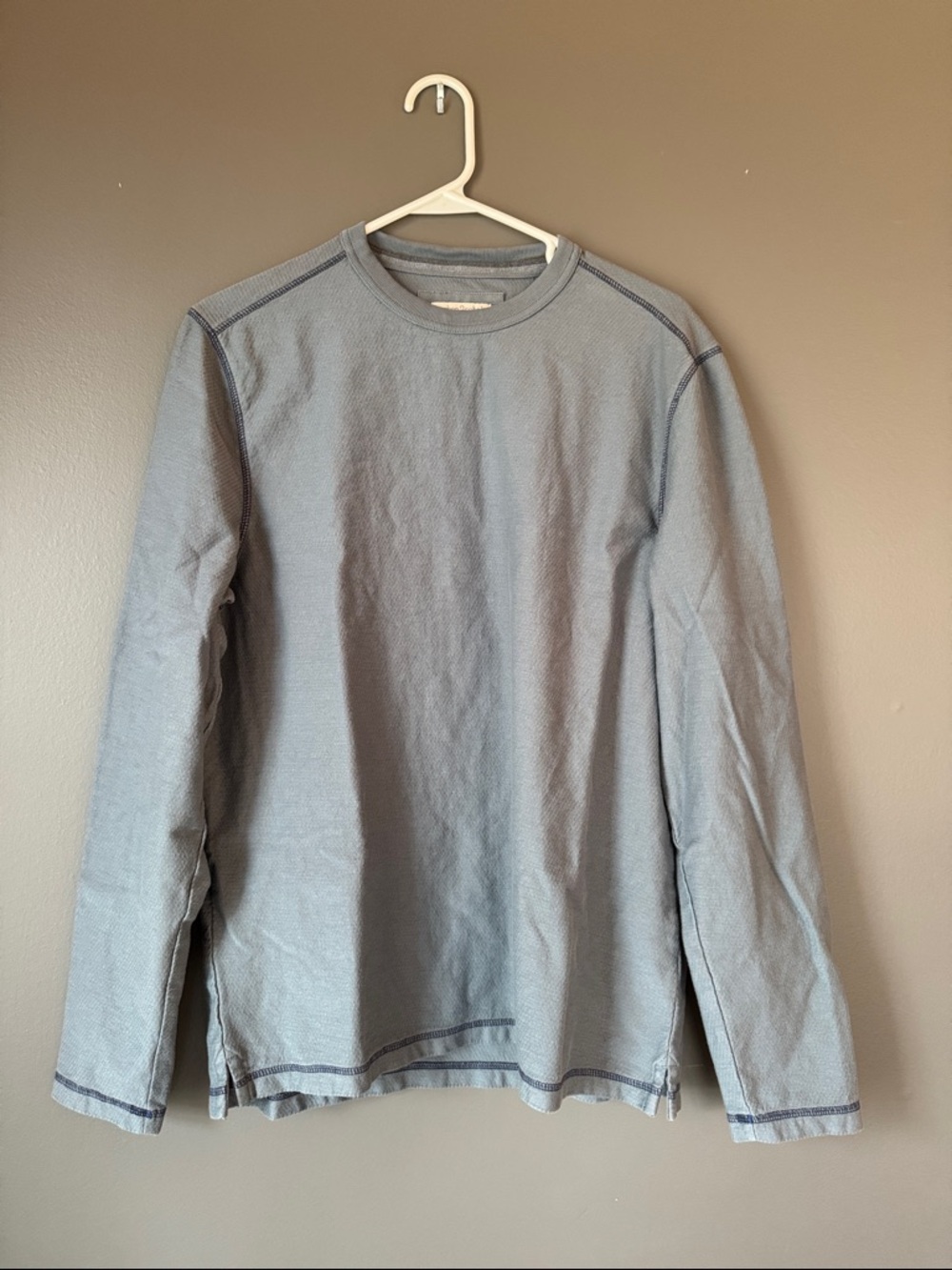 Men's Long-Sleeve Crewneck Shirt - Dusty Blue